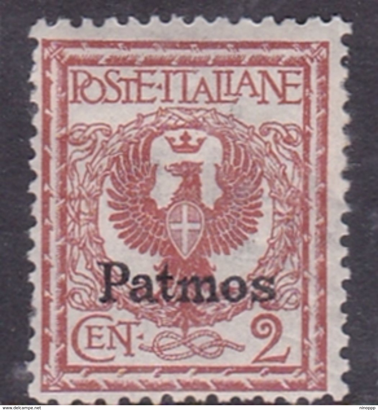 Italy-Colonies And Territories-Aegean-Patmo S 1  1912  2c Red Brown MH - Aegean (Patmo)