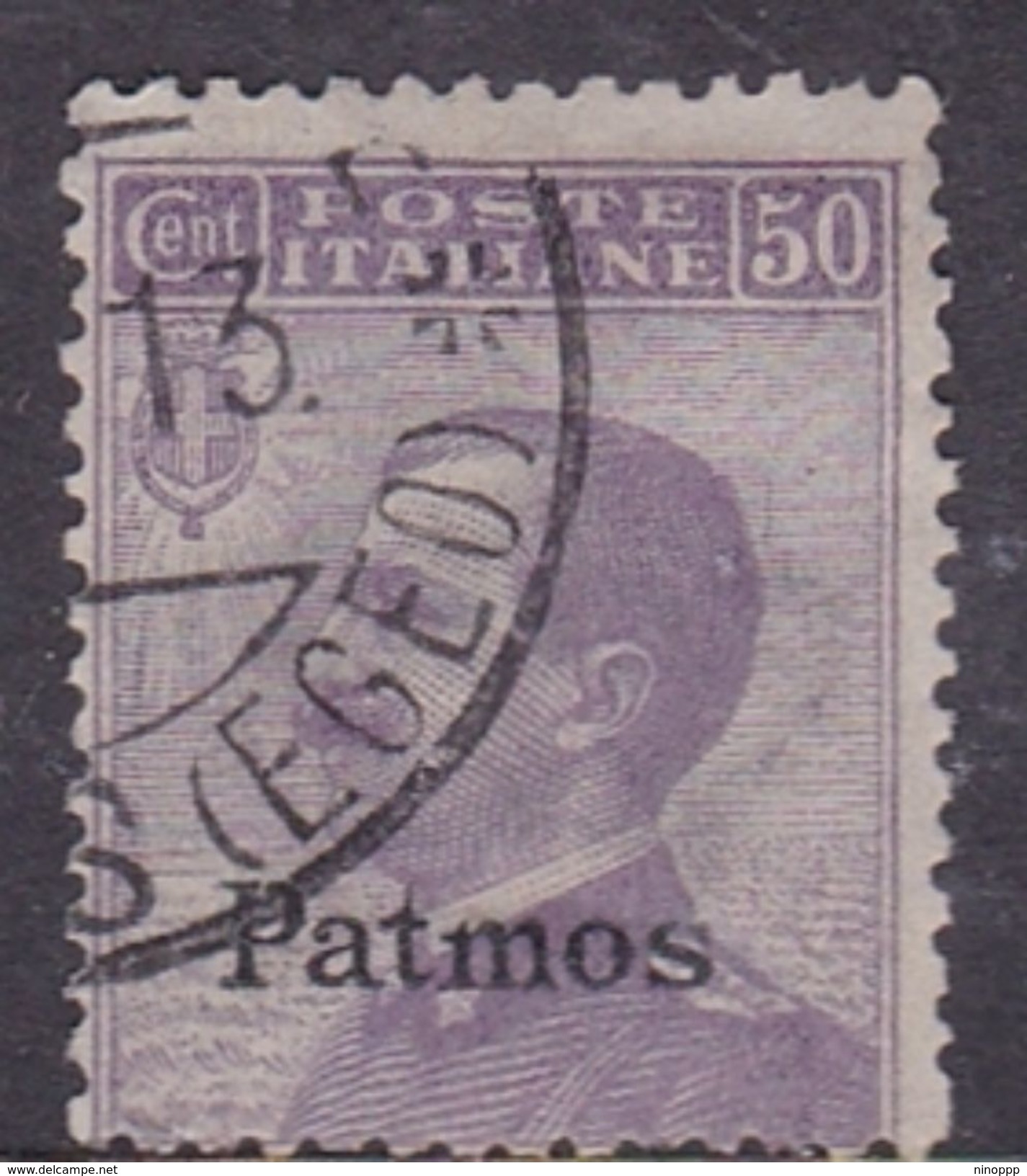 Italy-Colonies And Territories-Aegean-Patmo S 7  1912  50c Violet Used - Aegean (Patmo)