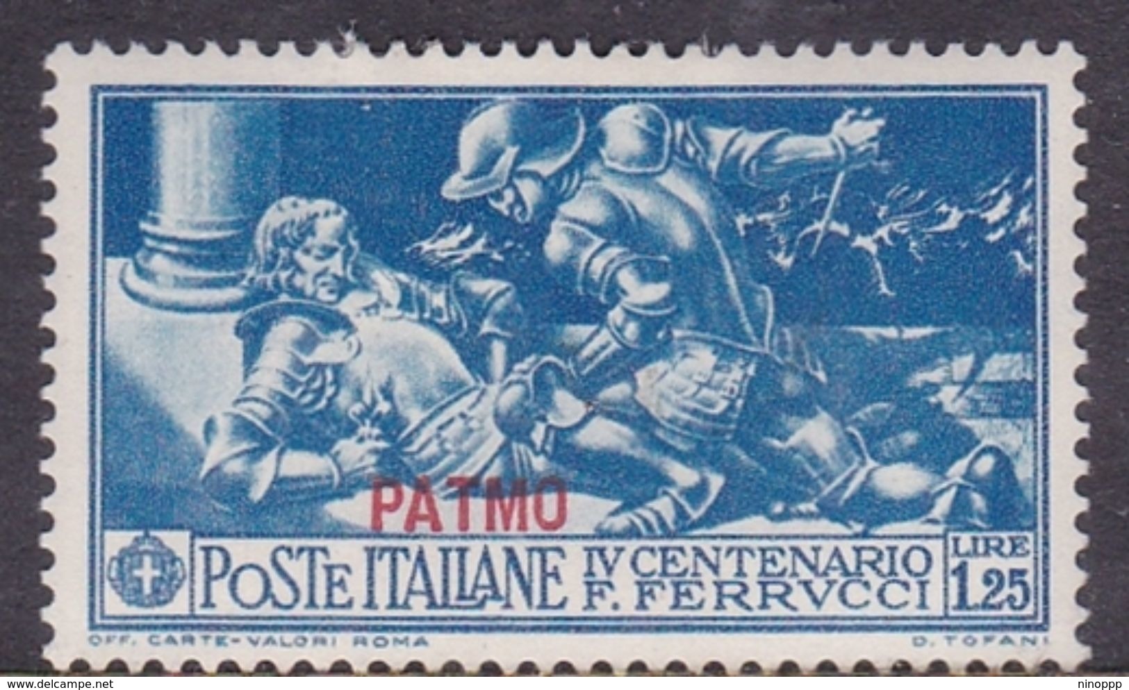 Italy-Colonies And Territories-Aegean-Patmo S 15 1930 Ferrucci Lire 1,25 Blue MH - Egée (Patmo)