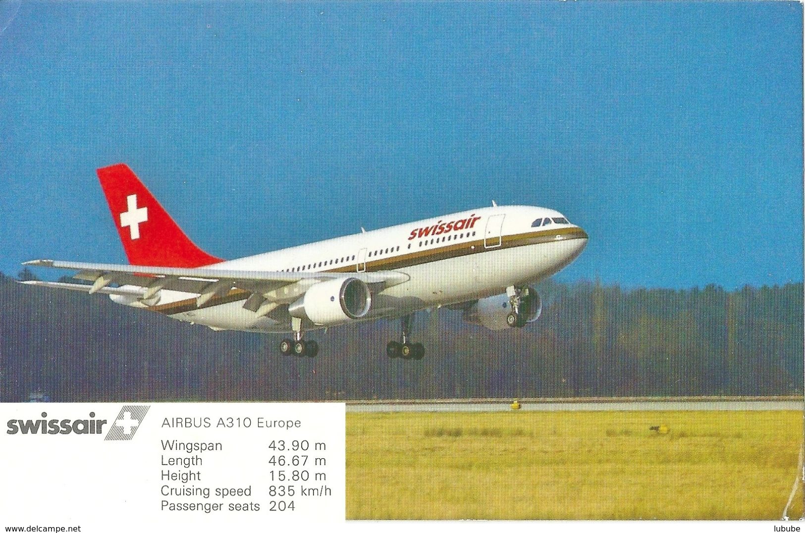 Swissair - Airbus A310-Europe             1992 - 1946-....: Moderne