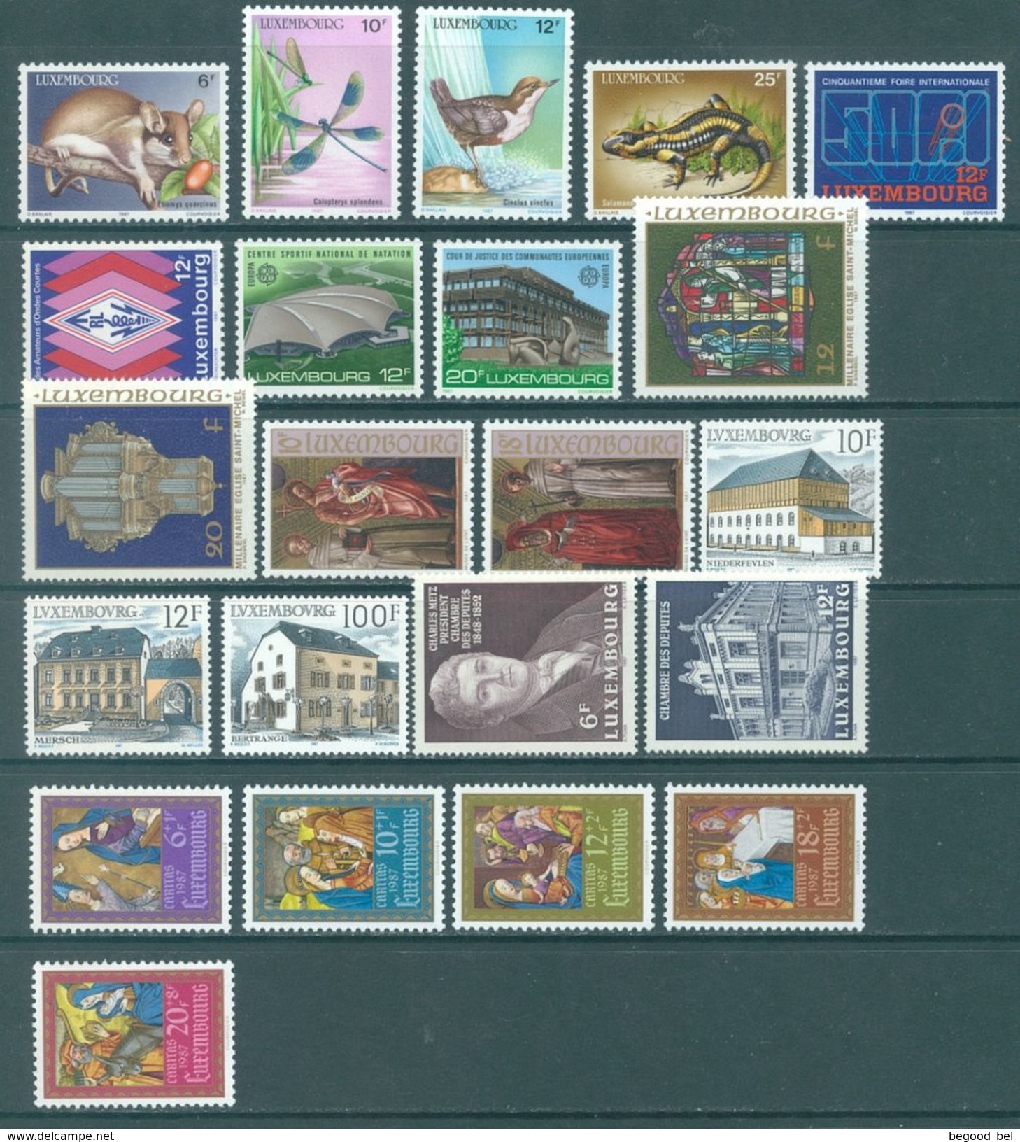 LUXEMBOURG - MNH/*** LUXE - 1987 - YEAR COMPLETE - Yv 1118-1139 Mi  1168-1189 -  Lot 15866 - Années Complètes