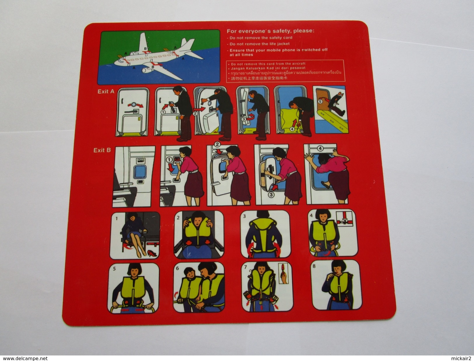 Safety Card - Carte De Sécurité - Air Asia B373-300 - Autres & Non Classés