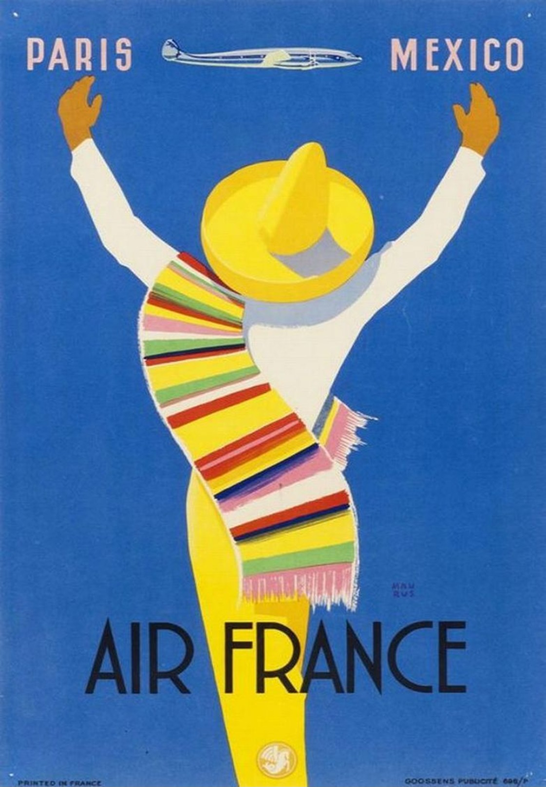 Air France Paris-Mexico - Postcard - Poster Reproduction - Publicité