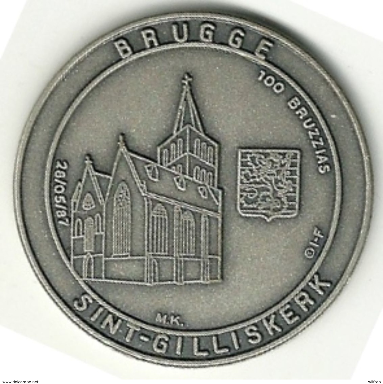 3133 Vz Brugge - Sint-Gilliskerk 100 Bruzzias - Kz Oppidi Sigillum Brugensis - Jetons De Communes