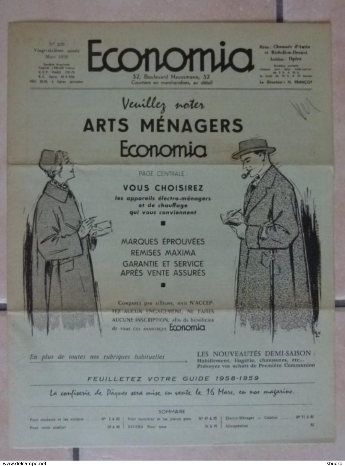 Economia Numéro 230 Mars 1959 : Journal Publicitaire Vie Quotidienne, Services, Appareils électroménager. Vintage, Rétro - House & Decoration