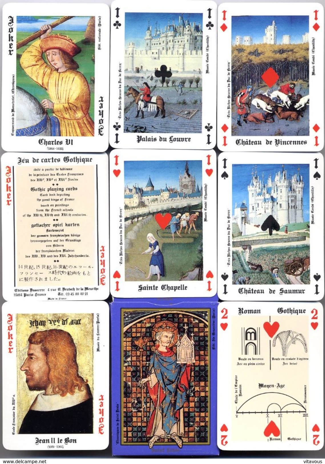 Jeu De 54 Cartes Le Jeu Gothique - Histoire De France Et Des Français - 54 Karten