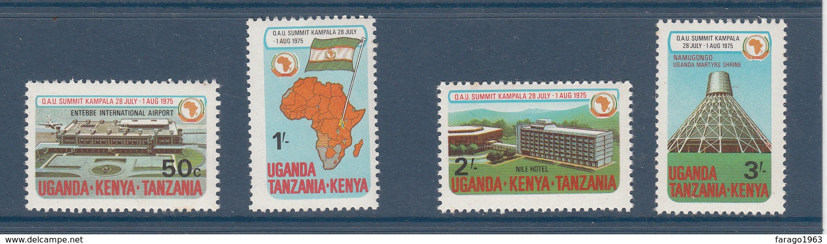 1975 Kenya Uganda Tanzania OAU Conference Flags Airport  Complete Set Of  4 MNH - Kenya, Uganda & Tanzania
