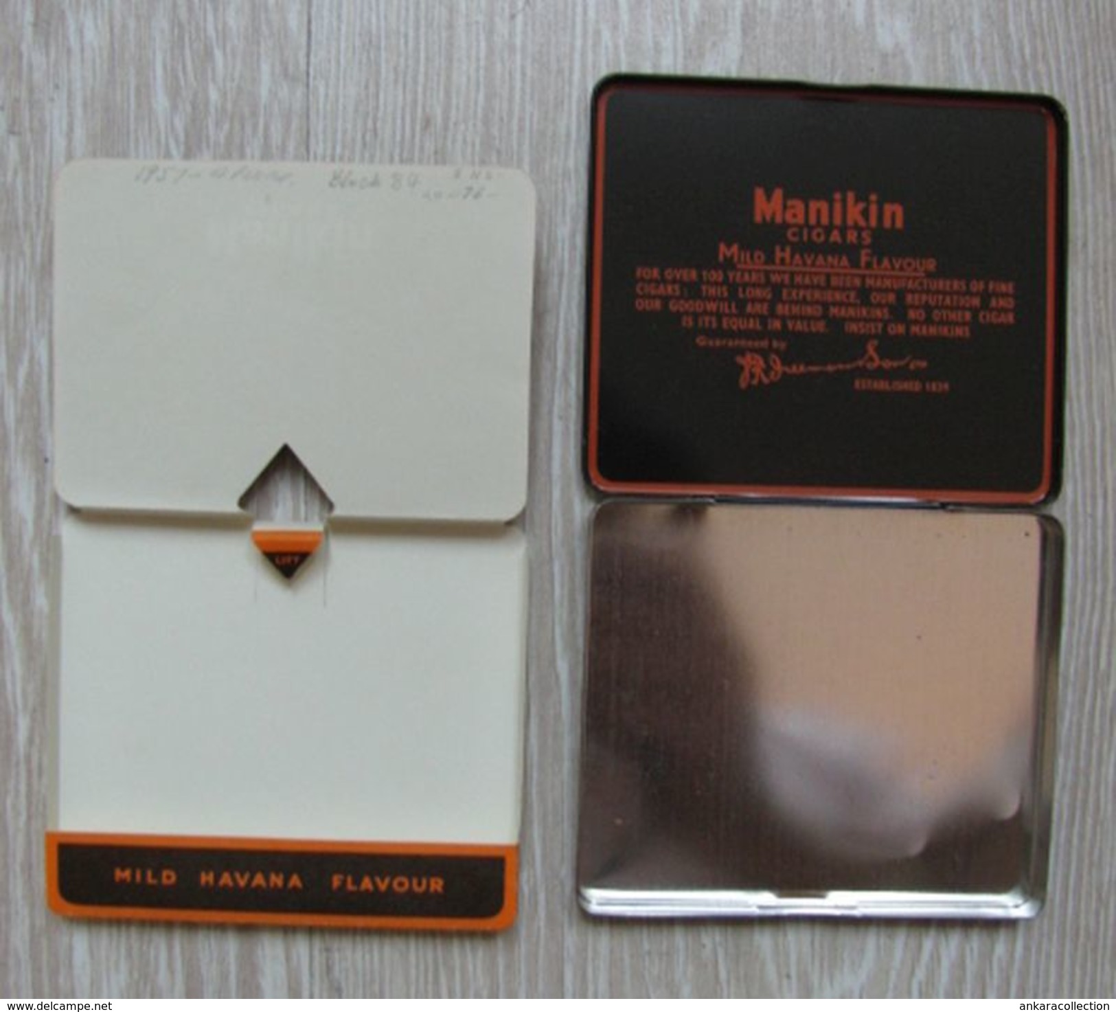 AC - MANIKIN 10 CIGARS EMPTY TIN BOX - Empty Tobacco Boxes