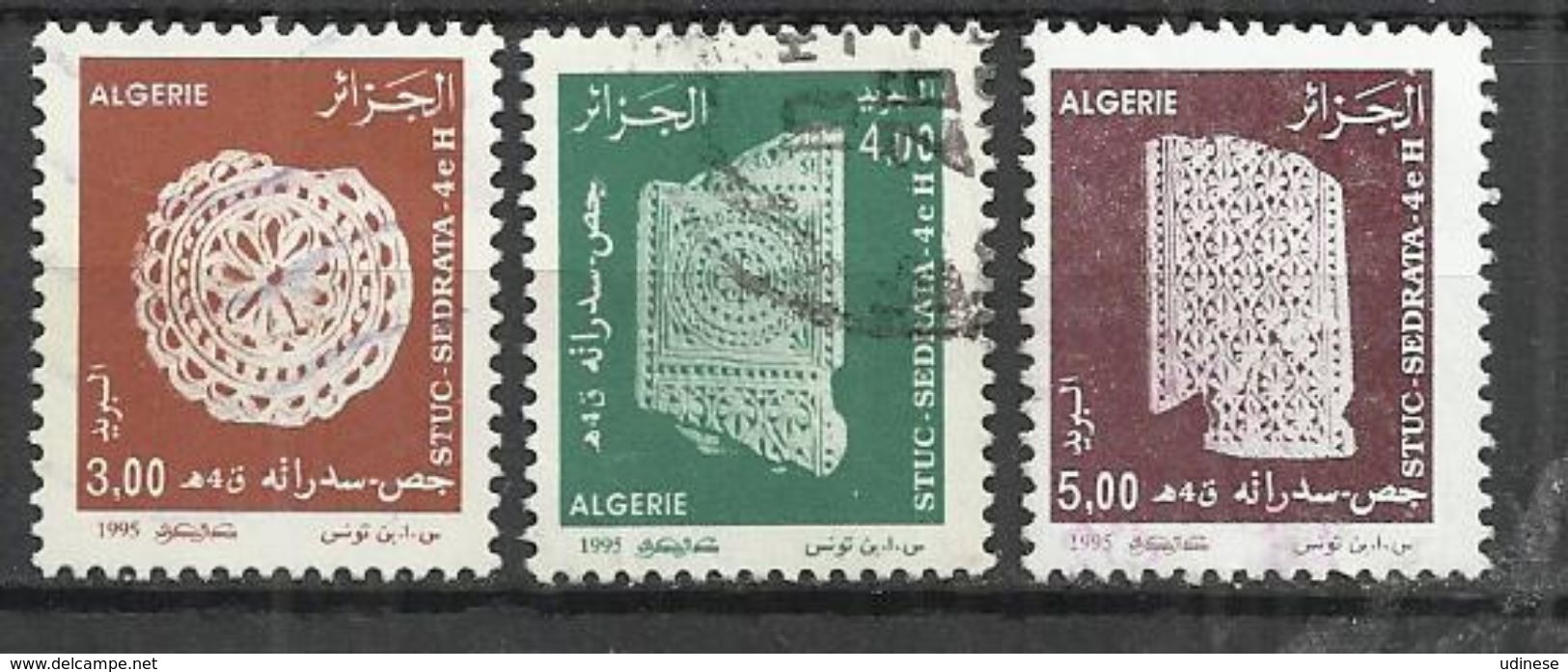 ALGERIA 1995 . STUCCOS FROM THE RUINED CITY OF SEDRATA - CPL. SET - OBLITERE USED GESTEMPELT USADO - Arqueología