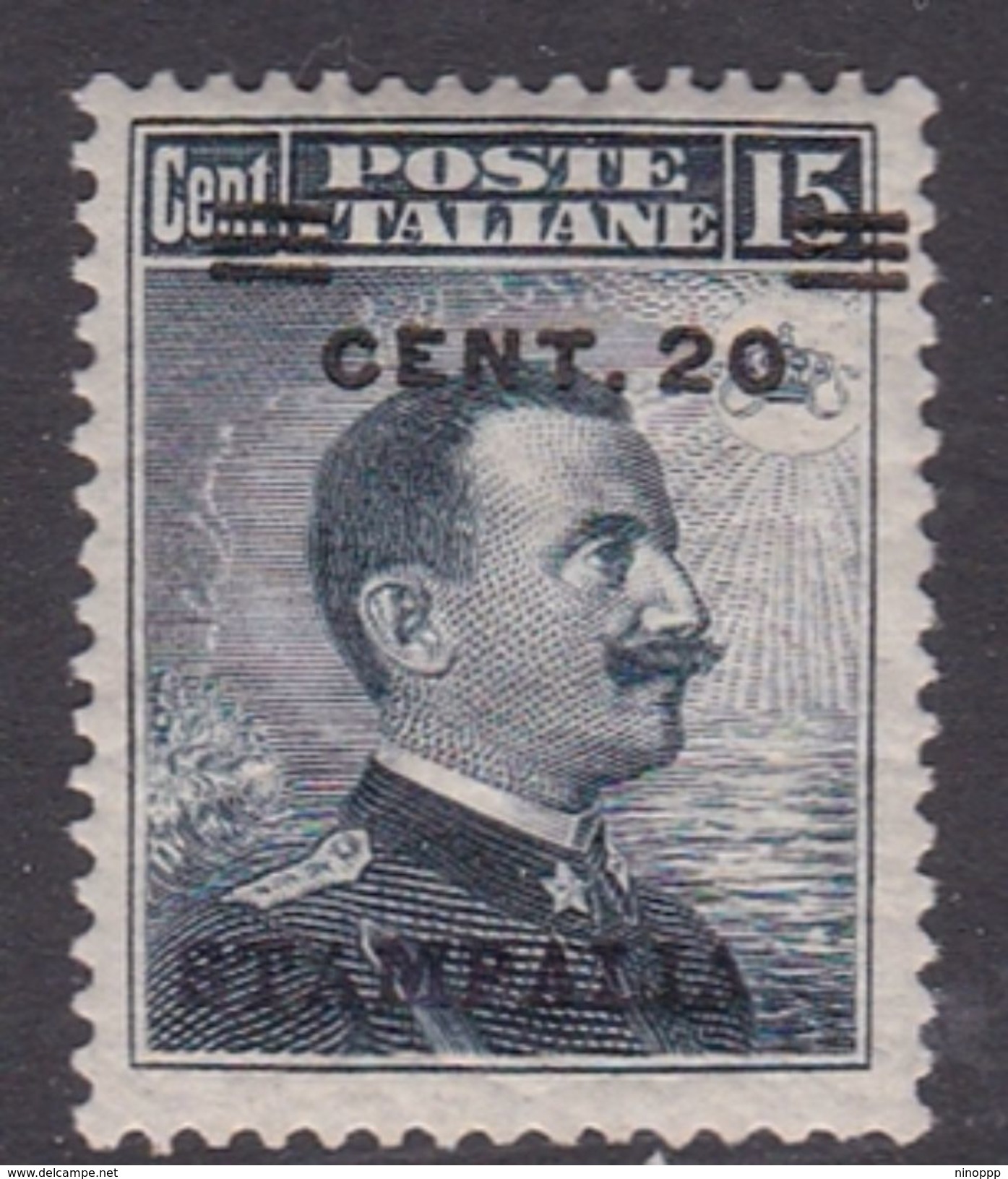 Italy-Colonies And Territories-Aegean-Stampalia S8 1916 20c On 15c Slate MH - Egeo (Stampalia)