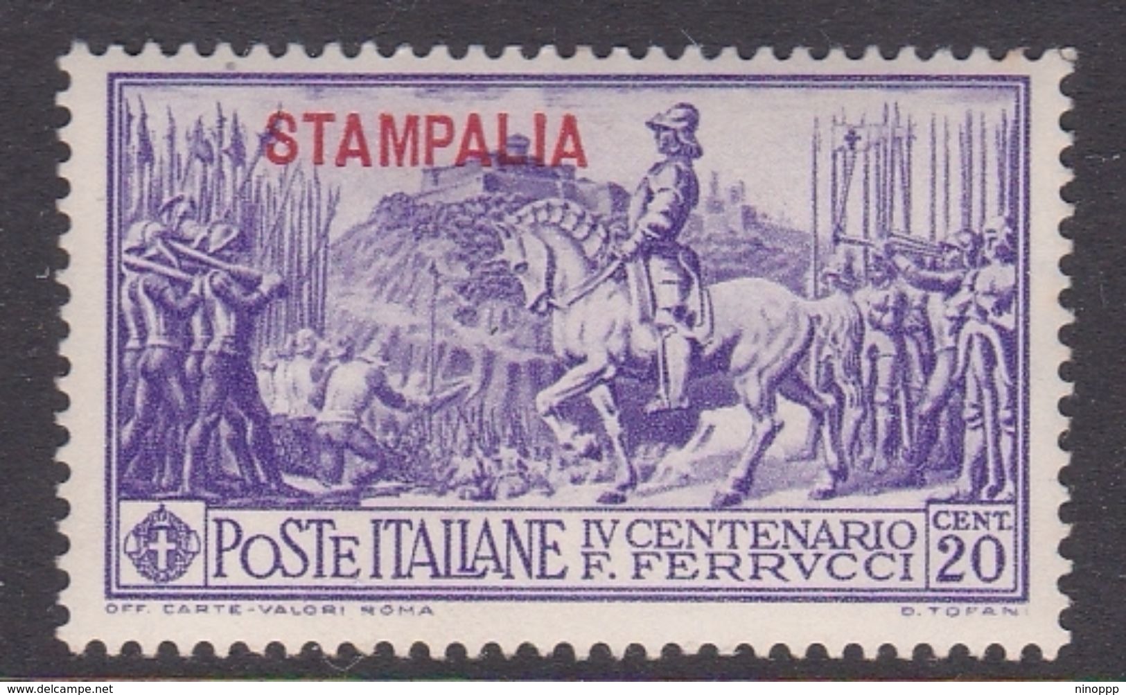 Italy-Colonies And Territories-Aegean-Stampalia S12 1930 Ferrucci 20c Violet MH - Egée (Stampalia)