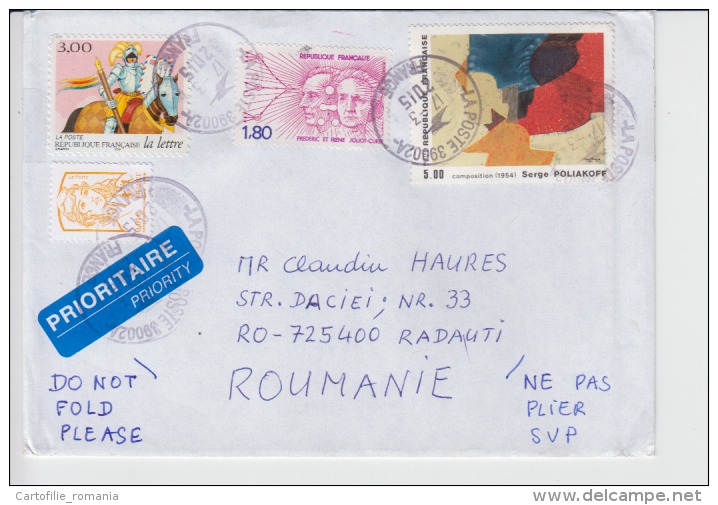 France Used Letter Prioritary Letter Stamps Timbres Postmark Stamp Circulated With Value Registered Letter - Covers & Documents