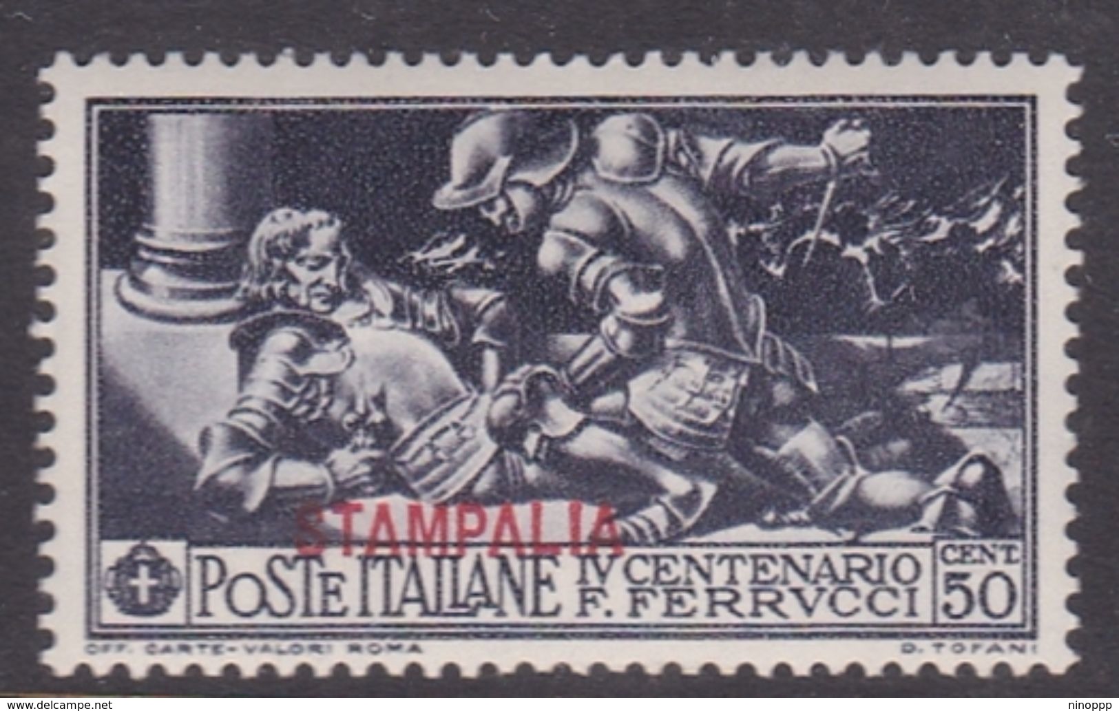 Italy-Colonies And Territories-Aegean-Stampalia S14 1930 Ferrucci 50c Black MH - Egée (Stampalia)