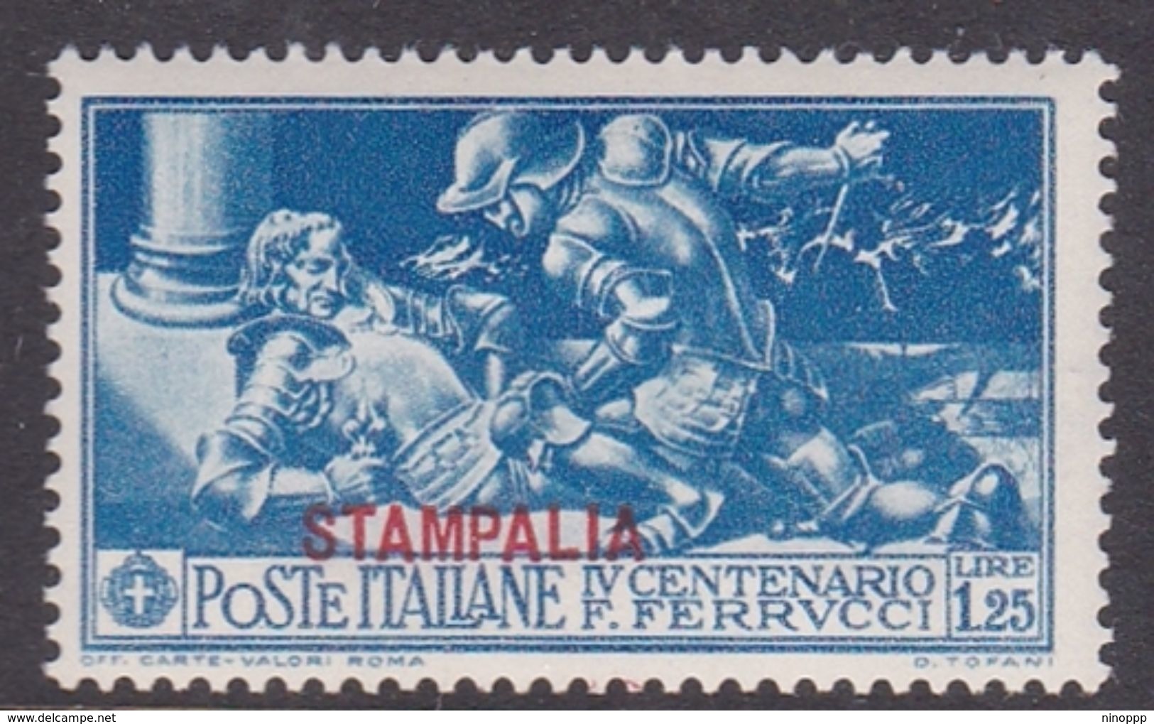 Italy-Colonies And Territories-Aegean-Stampalia S15 1930 Ferrucci Lire 1,25 Blue MH - Egée (Stampalia)