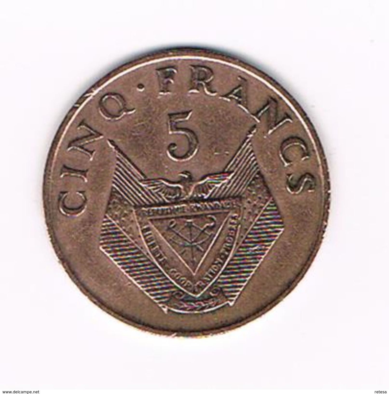 )  RWANDA  5 FRANCS 1974 - Rwanda