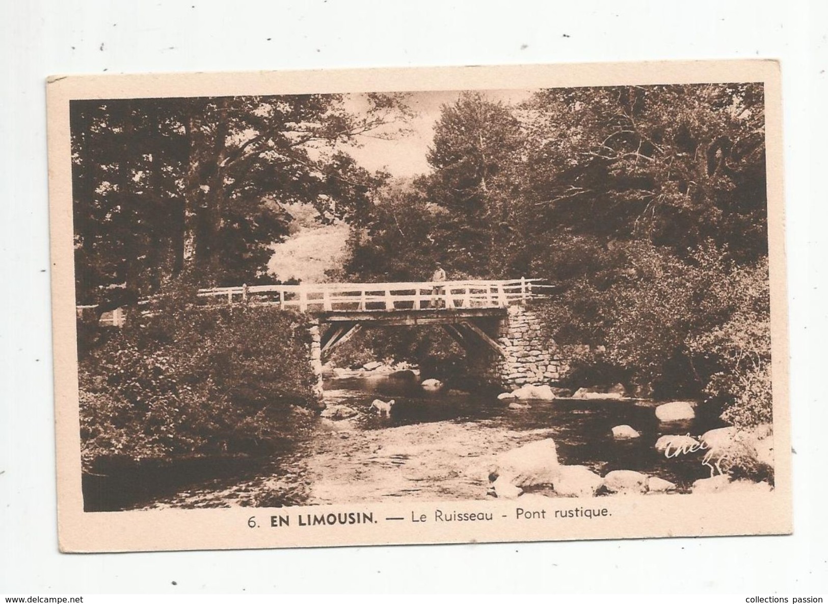 Cp , EN LIMOUSIN , Vierge , Ed : Theojac , Le Ruisseau , Pont Rustque - Limousin