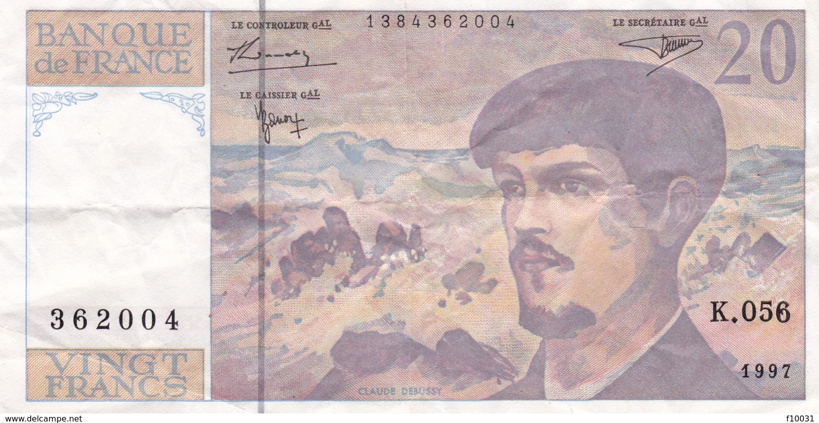 20 Francs Debussy N° K.056 362004 De 1997 - 20 F 1980-1997 ''Debussy''