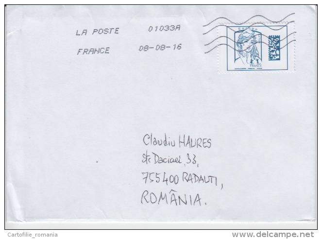 France Used Letter Prioritary Letter Stamps Timbres Postmark Stamp Circulated With Value Registered Letter - Covers & Documents