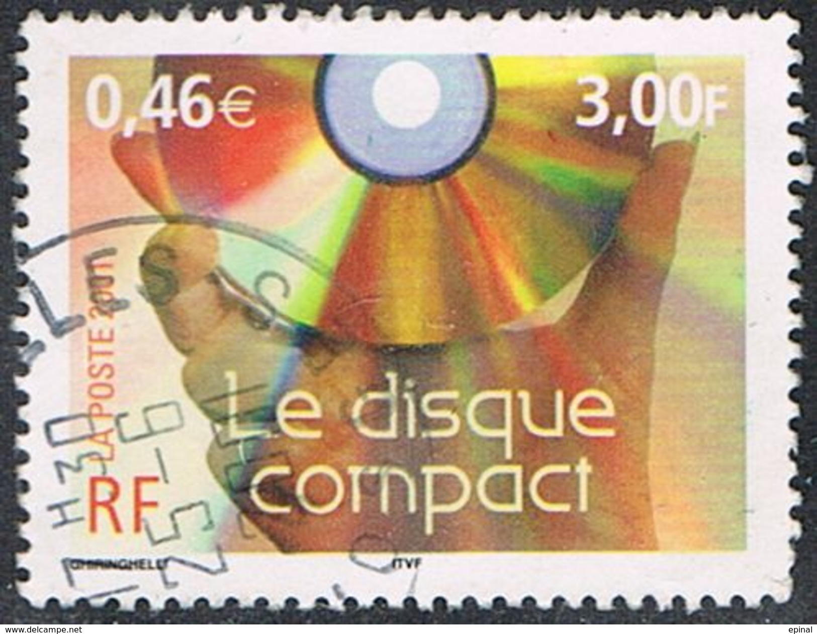 FRANCE : N° 3376 Oblitéré "TàD Rond" (Le Siècle Au Fil Du Timbre : Le Disque Compact) - PRIX FIXE - - Oblitérés