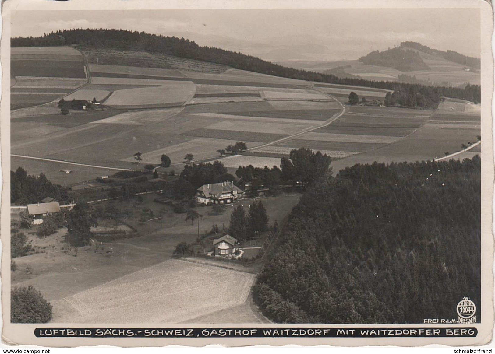 AK Walter Hahn 10044 Sächsische Schweiz RLM Luftbild Gasthof Waitzdorf Waitzdorfer Berg Schänke A Hohnstein Porschdorf - Hohnstein (Saechs. Schweiz)