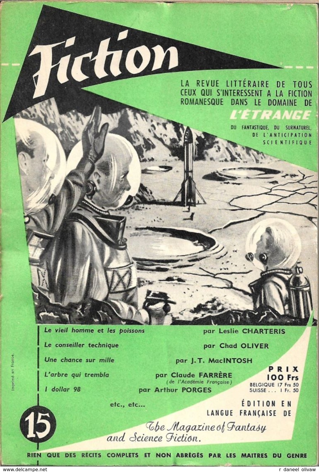 Fiction N° 15, Février 1955 (BE+) - Fictie