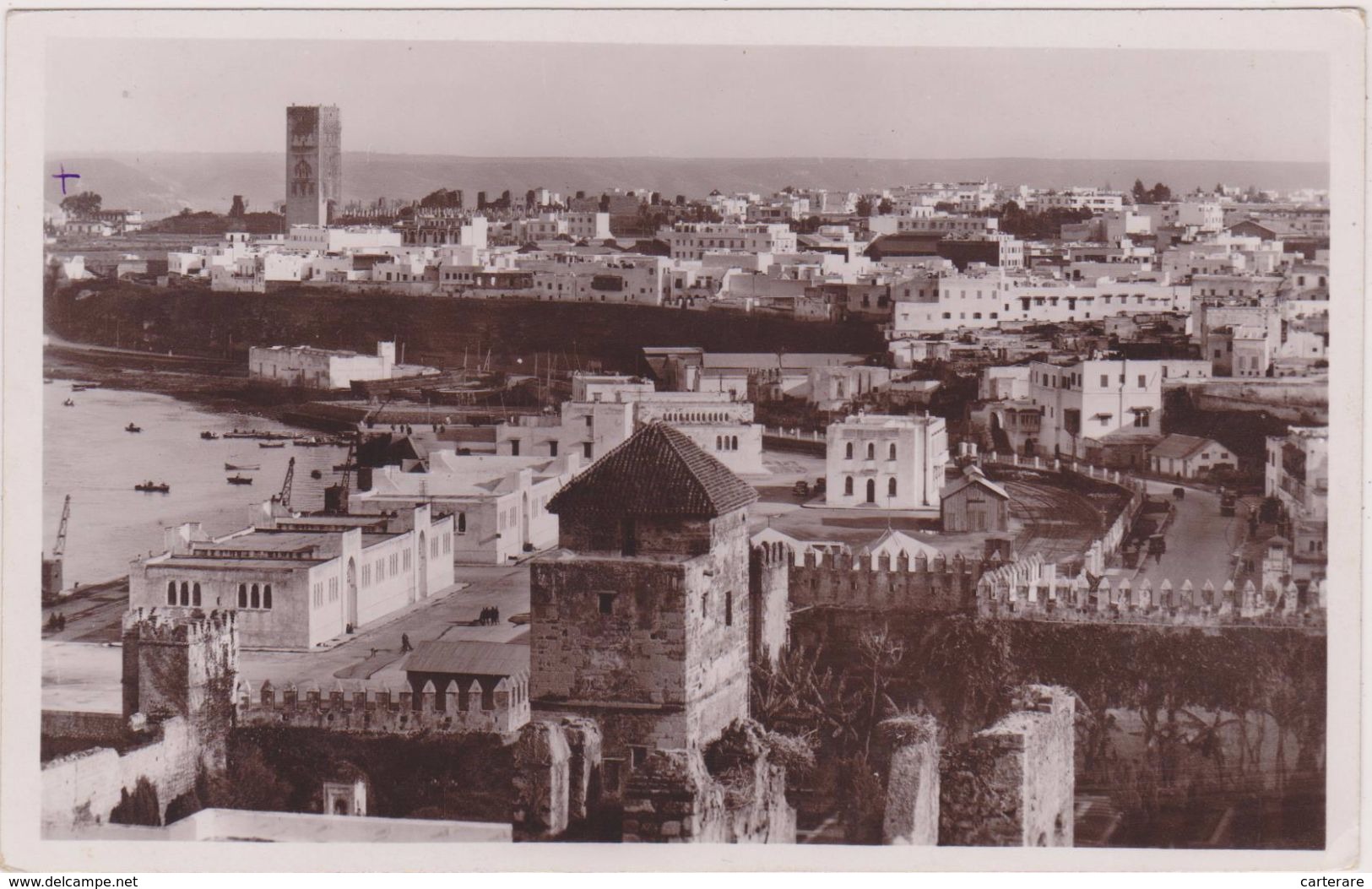 Cpa,MAROC,RABAT,afrique Du Nord,vues Des Oudaias,quartier De La Tour Hassan,hassan Tower,rare - Rabat