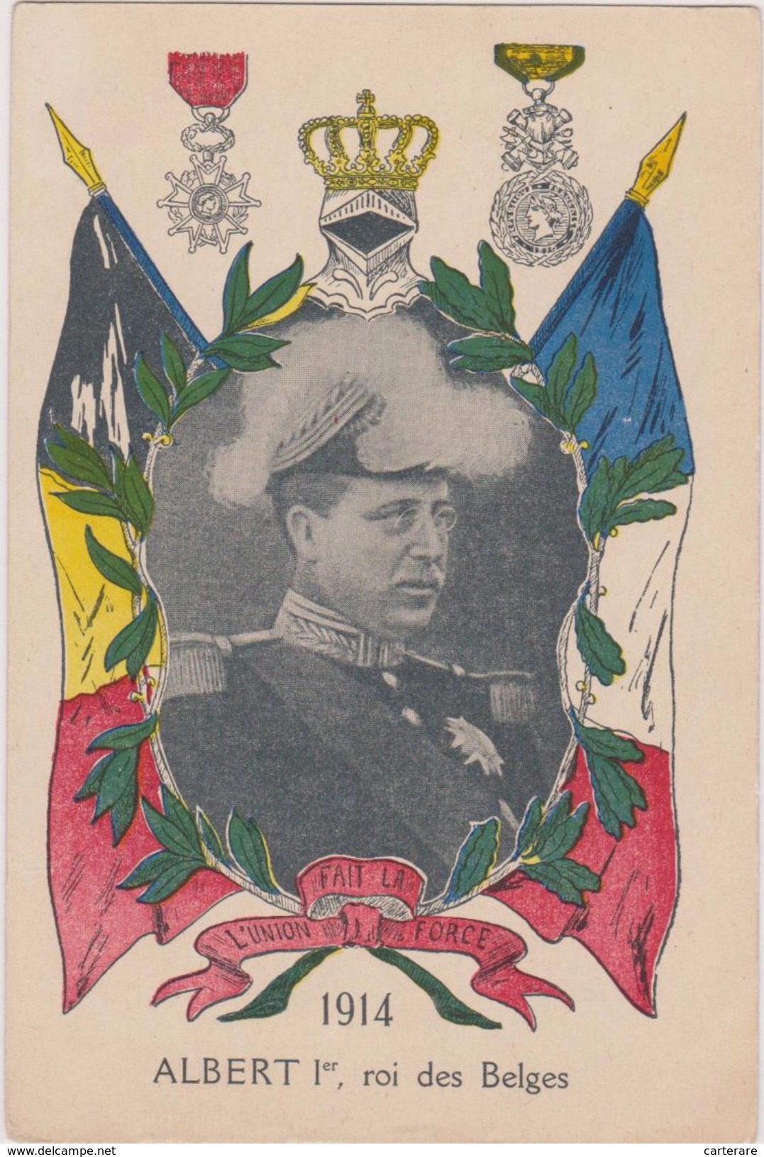Cpa,1914,début De La 1ere Guerre Mondiale,vue Sur Le Roi Des Belges Tenue Militaire,fait L´union Sacrée,décorations,rare - Königshäuser