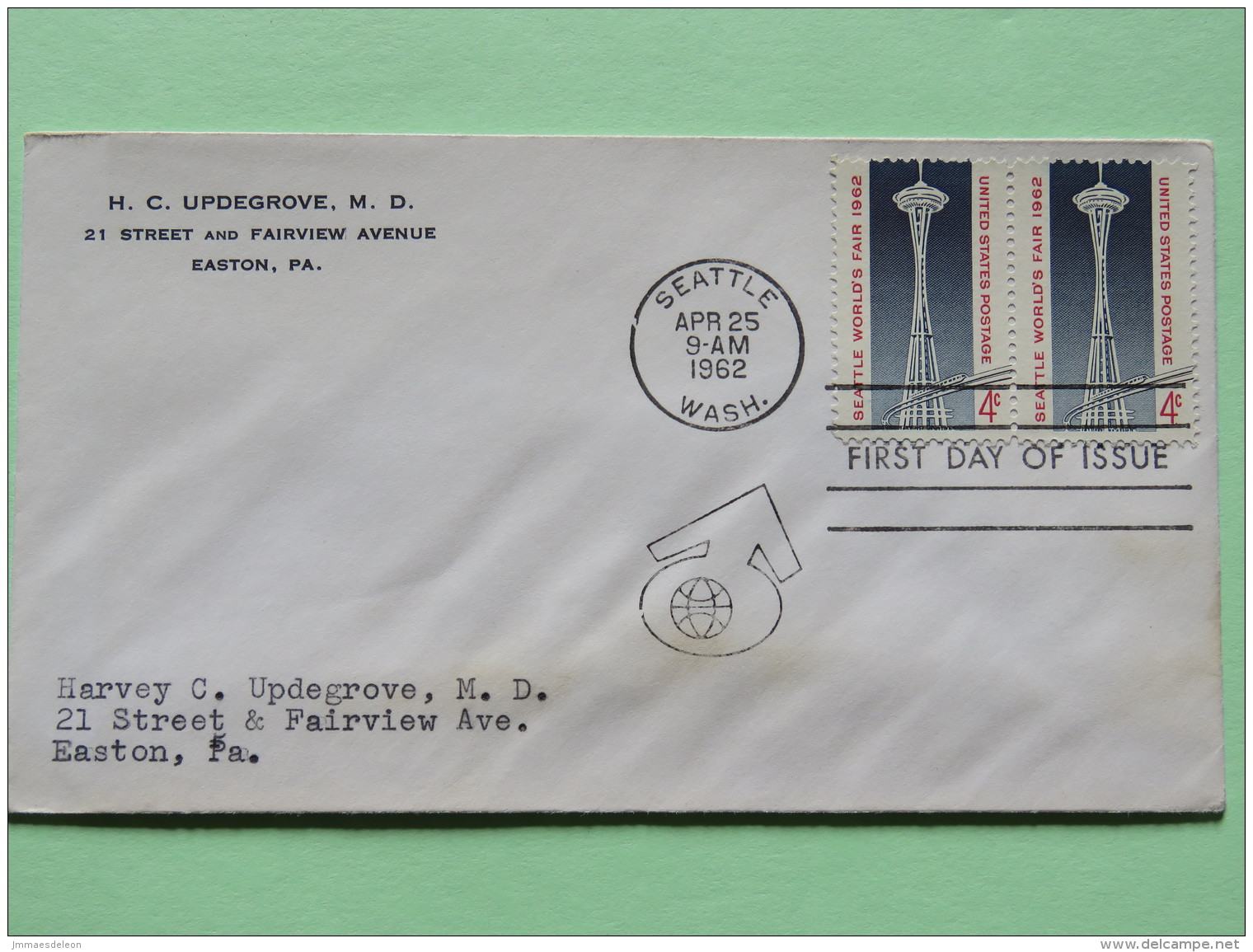 USA 1962 FDC Cover To Easton - Seattle World Fair - Space Needle - Covers & Documents
