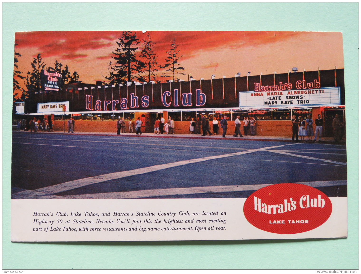 USA 1963 FDC Postcard ""Harrah Club - Lake Tahoe"" Boston To Fair Oaks - Eagle - Music Anna Maria Alberghetti - Mary Kay - Covers & Documents