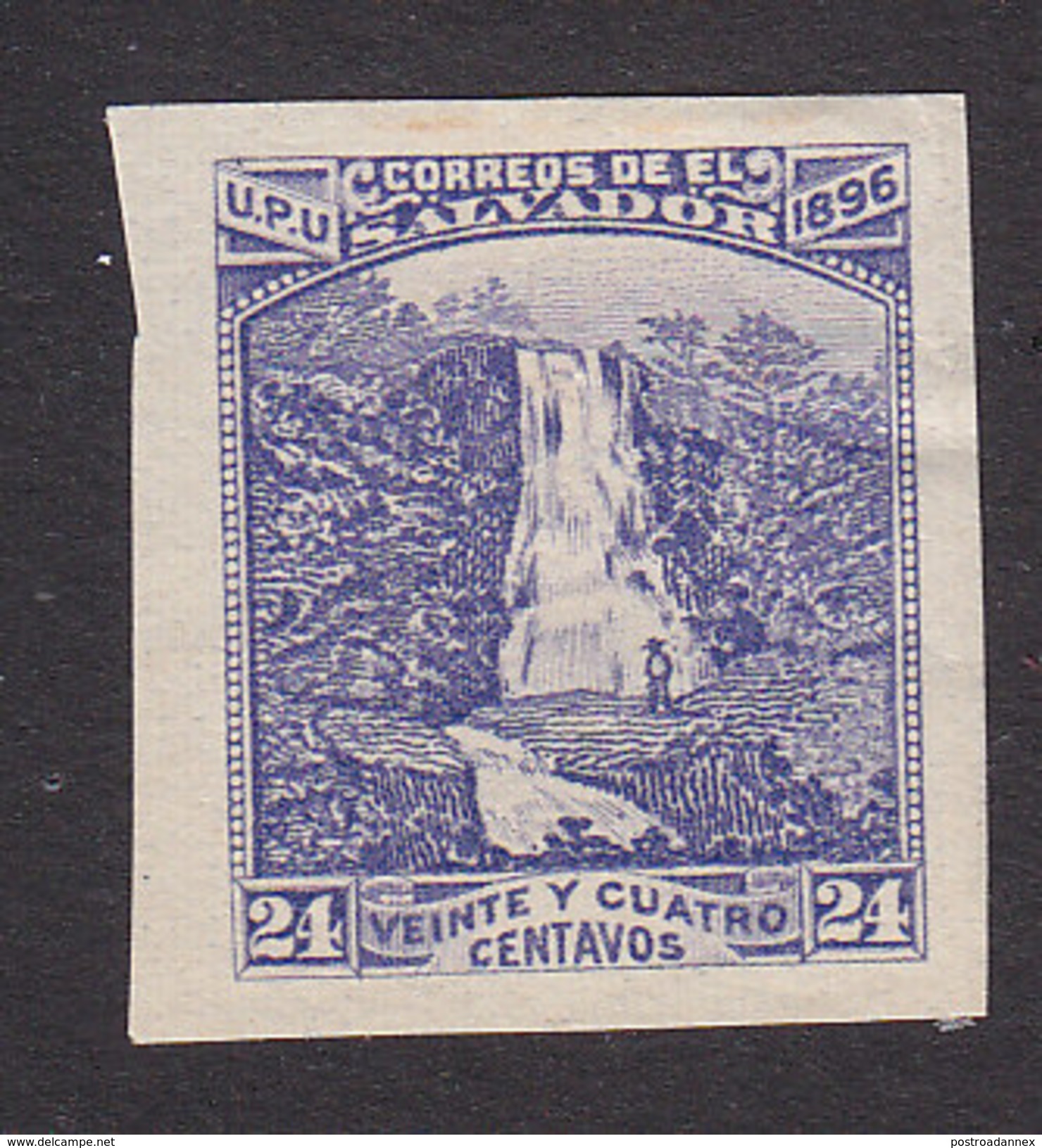 El Salvador, Scott #154K, Mint No Gum, Waterfall, Issued 1896 - El Salvador