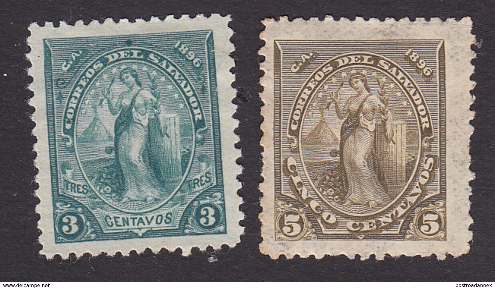 El Salvador, Scott #136-137, Mint No Gum/Hinged, Peace, Issued 1896 - Salvador