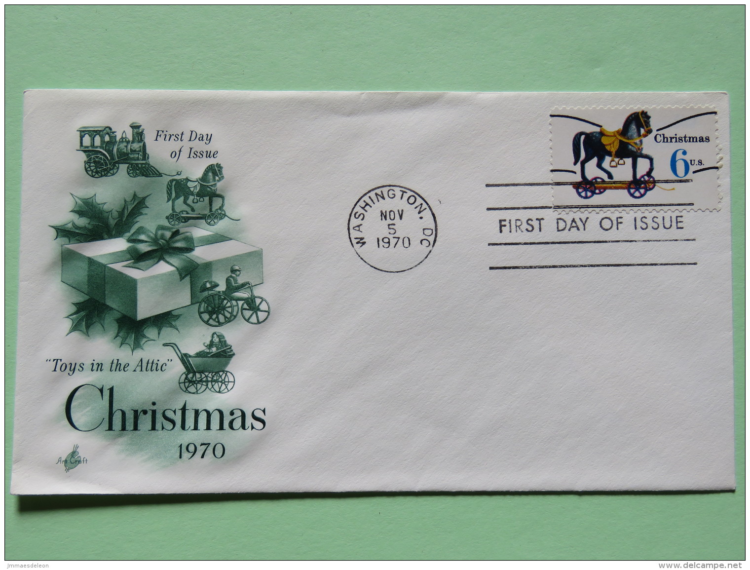 USA 1970 FDC Cover - Christmas - Horse Toy - Covers & Documents