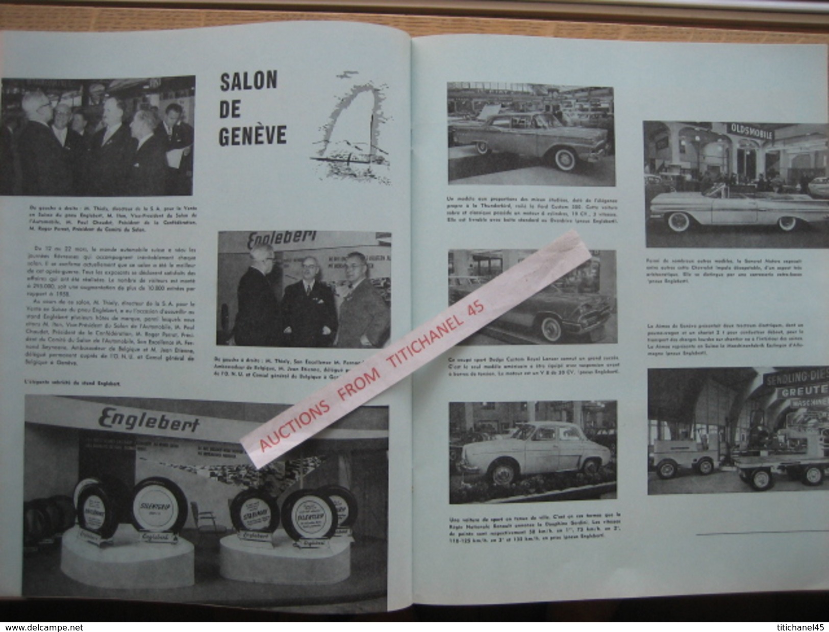 ENGLEBERT MAGAZINE N° 257 - 1959 -STIRLING MOSS-VON TRIPS-GENDEBIEN-HAWTHORN-PETER COLLINS- Salon de GENEVE