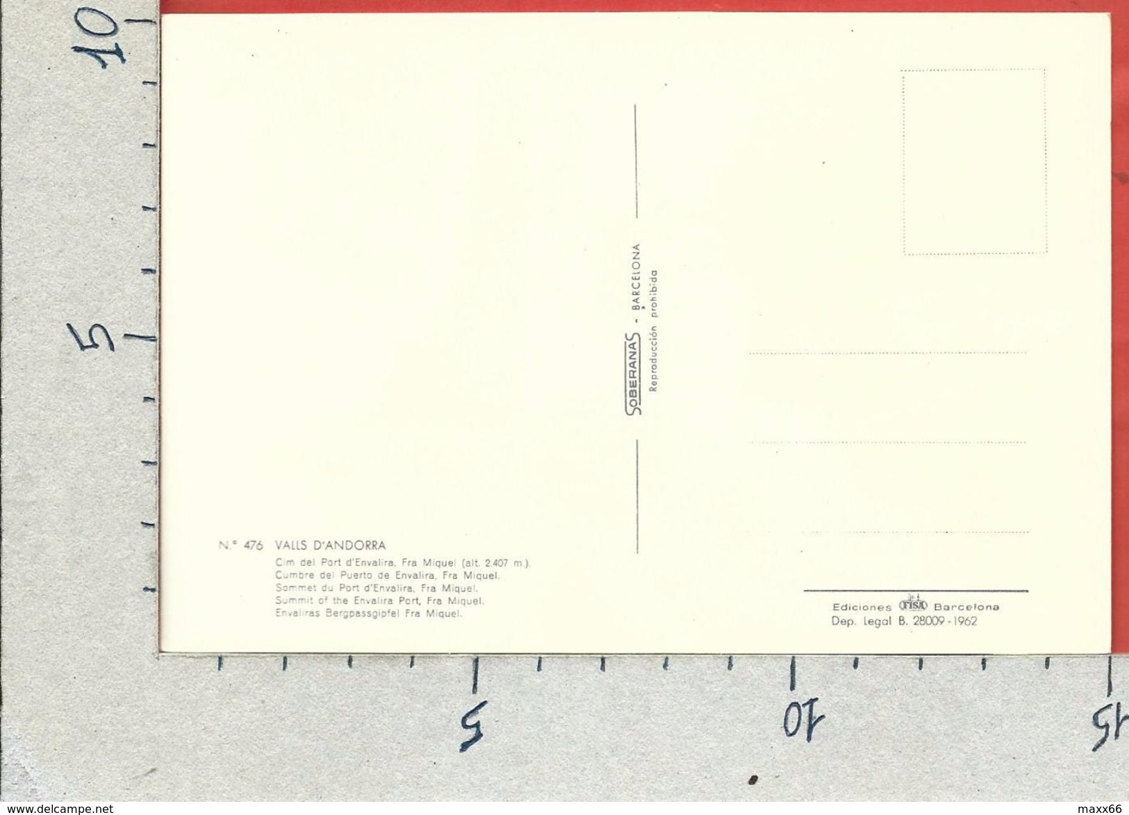 CARTOLINA NV ANDORRA - VALLS D'ANDORRA - Sommet Du Port D'Envalira - Fra Miquel - 10 X 15 - Andorra