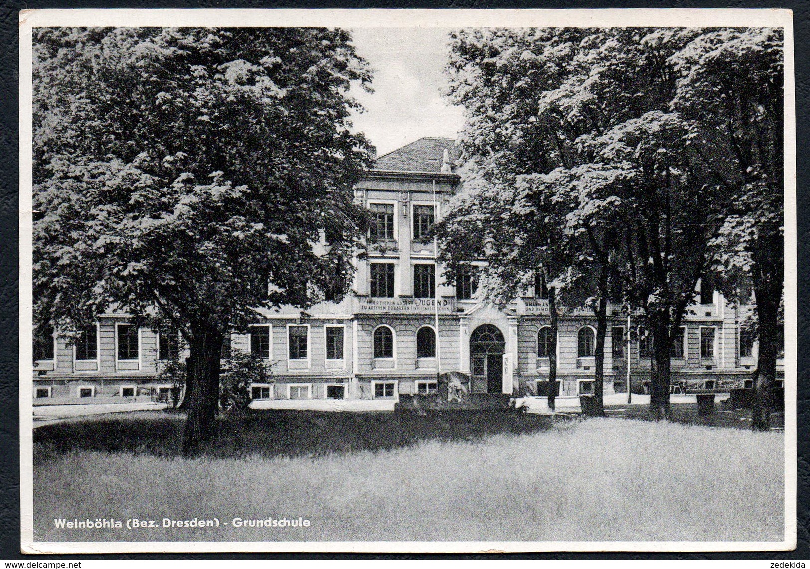 A5472 - Alte Ansichtskarte - Weinböhle Bez. Dresden - Schule Grundschule - Brück & Sohn - Weinboehla