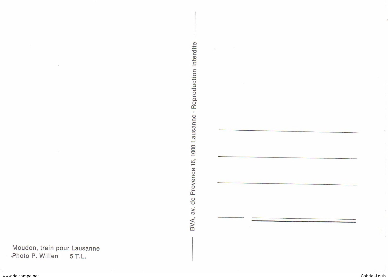 Moudon Train Pour Lausanne / Carte Grand Format / BVA - Stations With Trains