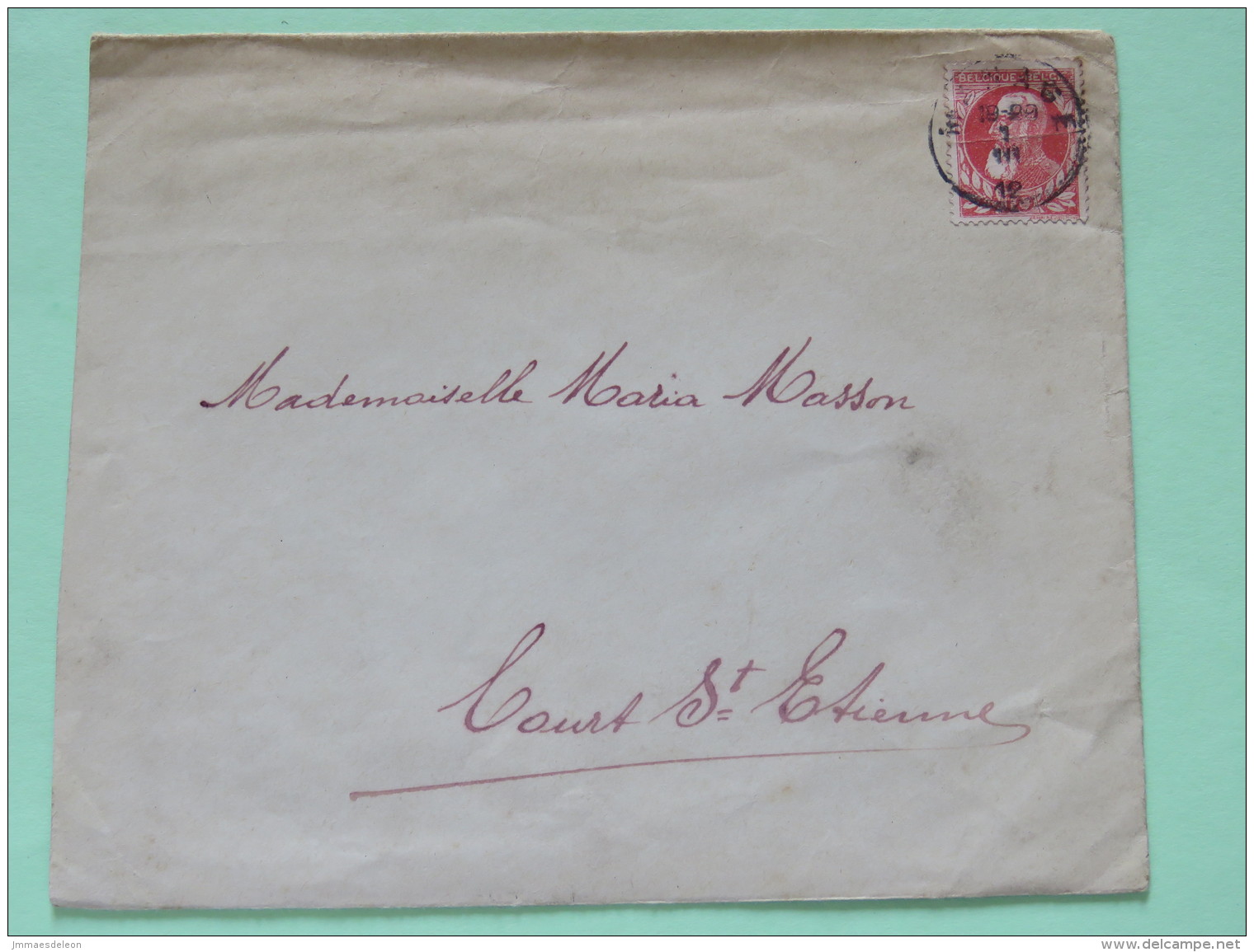 Belgium 1912 Cover To Court St. Etienne - King Leopold II - 1905 Thick Beard