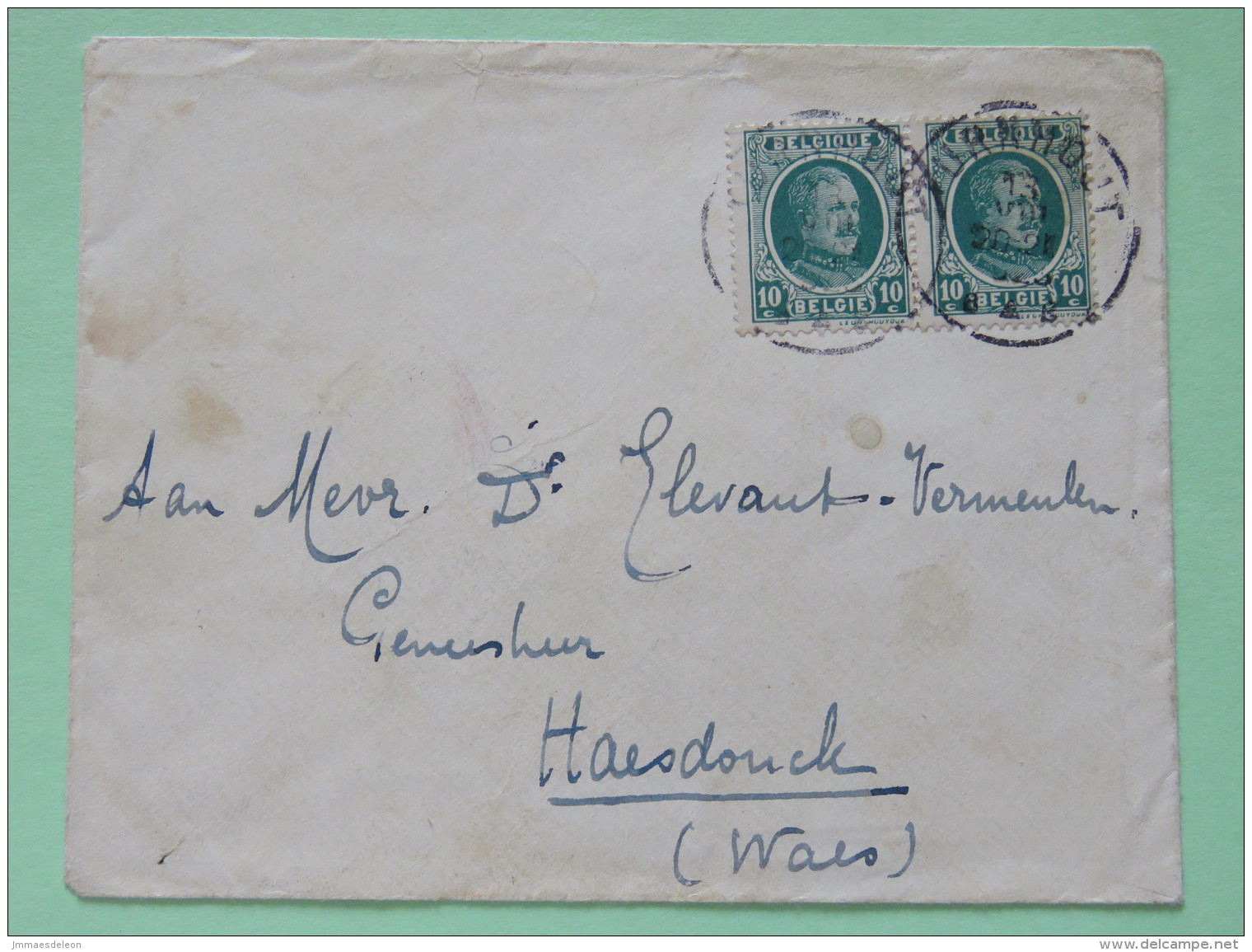 Belgium 1923 Cover Turnhout To Haesdonck - King Albert I (Houyoux) - 1922-1927 Houyoux