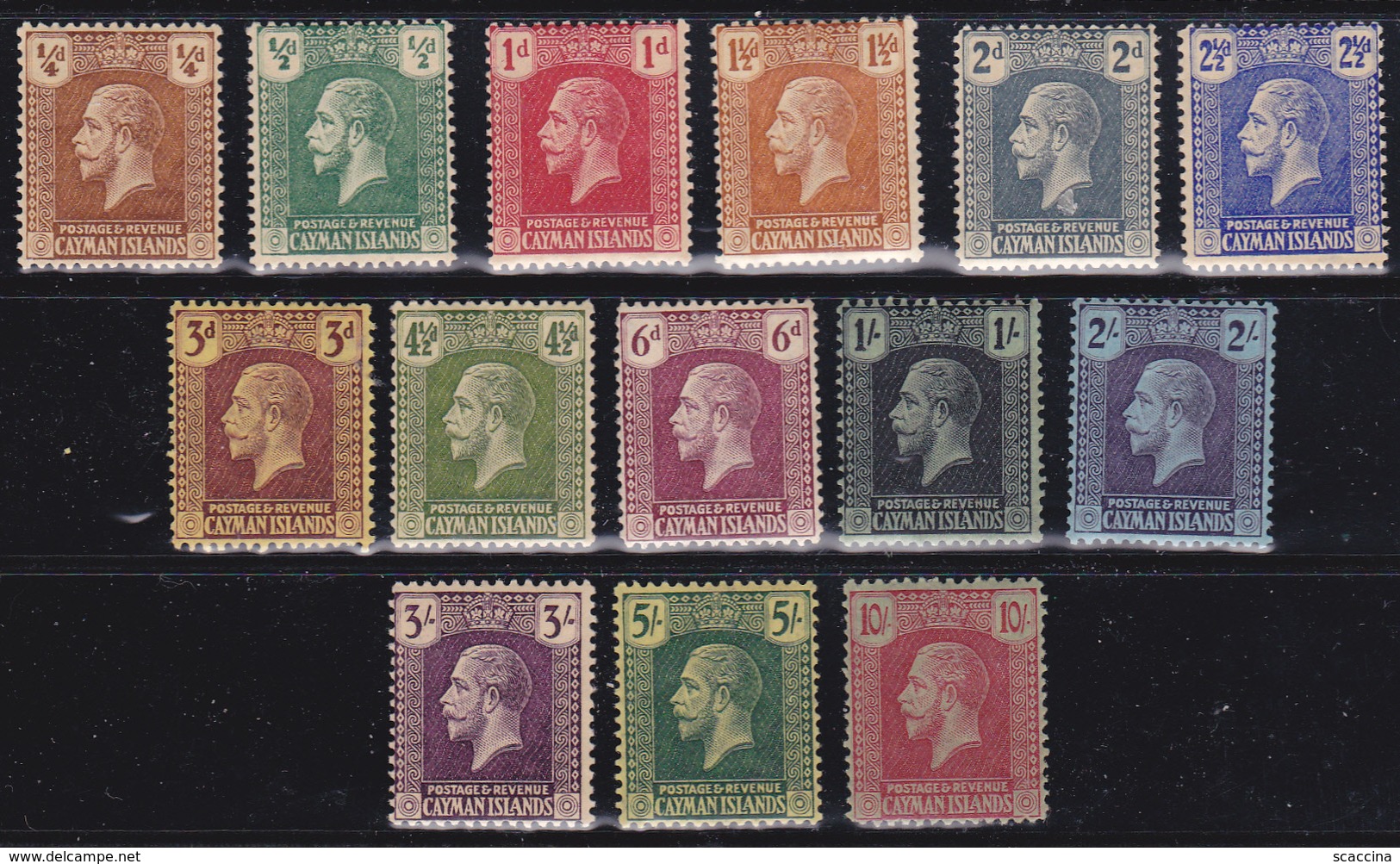 Cayman  Re Giorgio V   1921-26  Serie 14 Val  Yv 55-67A  MLH * /**. - Cayman Islands