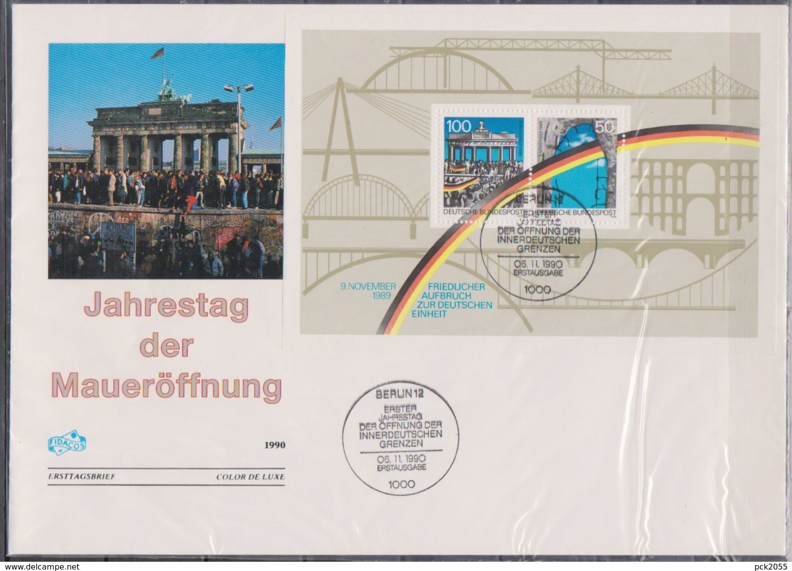 Bund FDC 1990 Nr.1481 - 1482 Block 22  1.Jahrestag Öffnung Der Innerdeutschen Mauer ( Dg 120 ) - 1981-1990