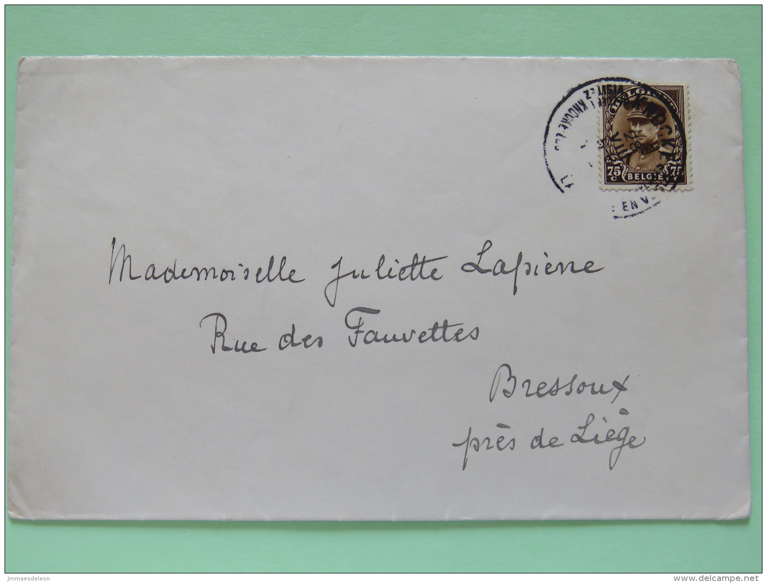 Belgium 1933 Cover Knocke To Bressoux - King Albert I - 1931-1934 Kepi