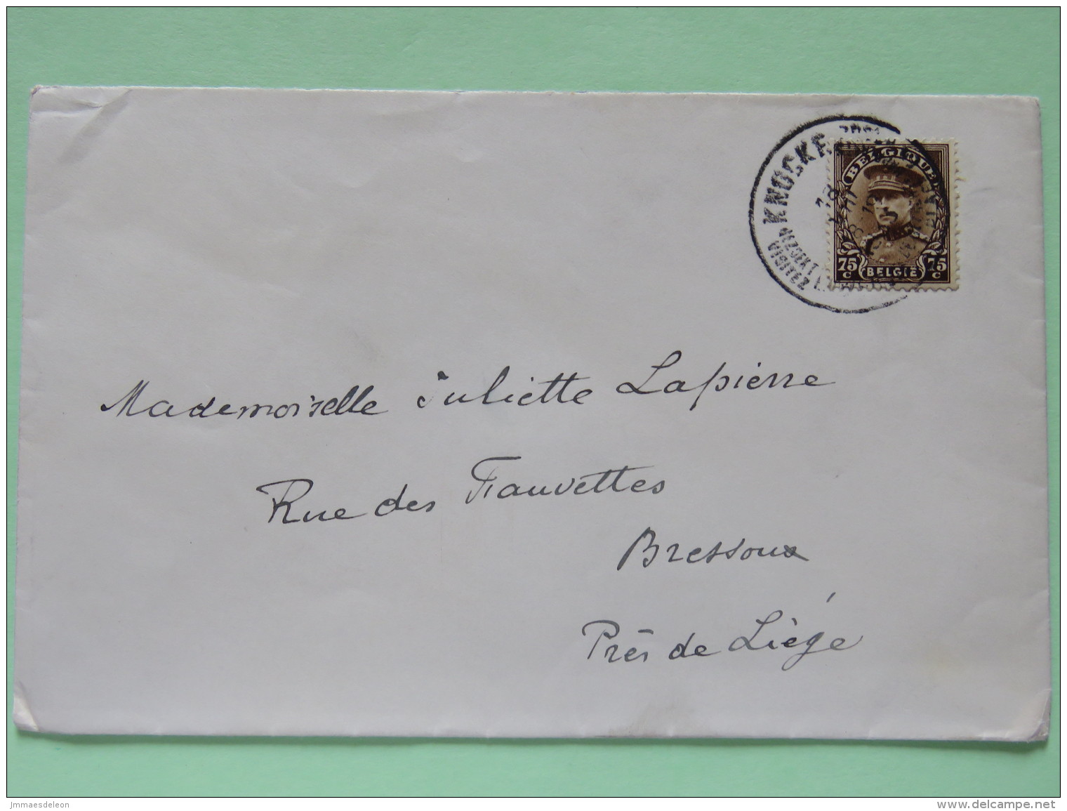 Belgium 1933 Cover Knocke To Bressoux - King Albert I - 1931-1934 Chepi