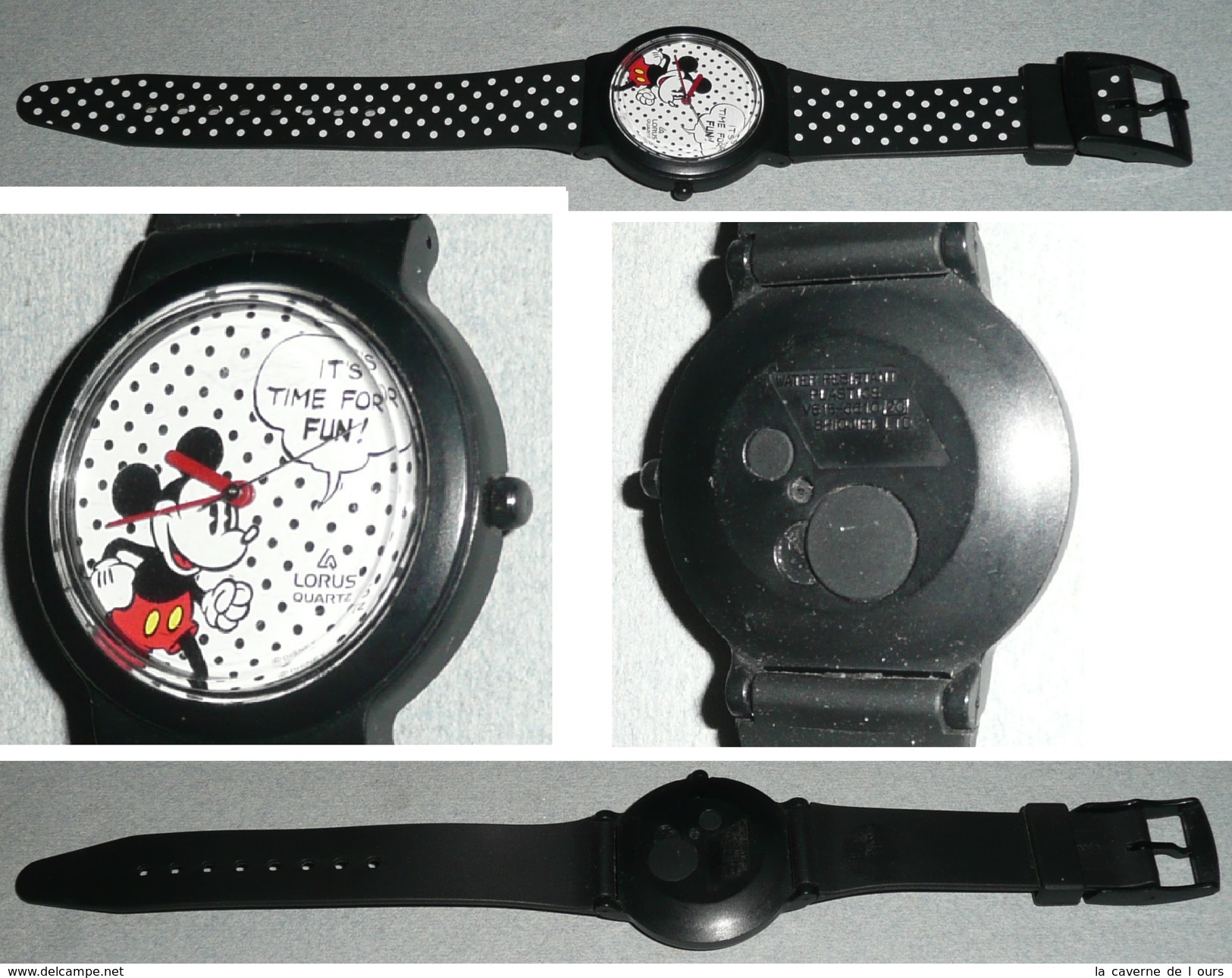 Montre Quartz Mickey LORUS Walt Disney Disneyland Bracelet Plastique Time For Fun - Montres Publicitaires