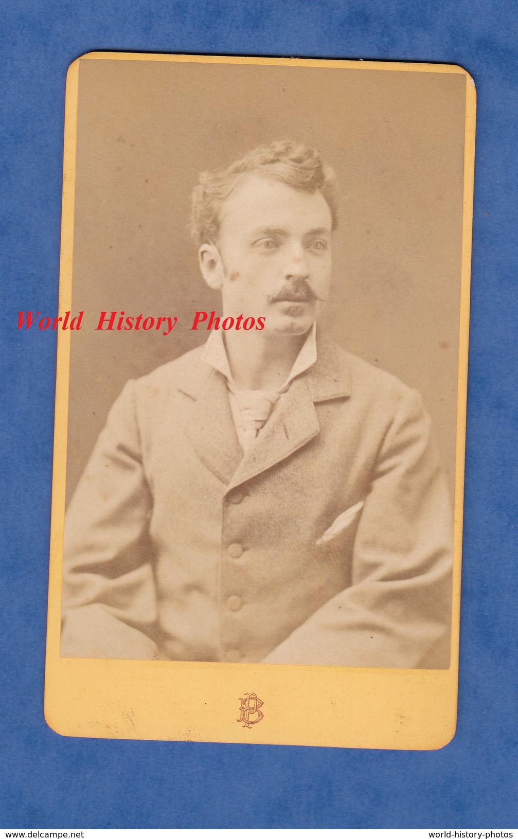 Photo Ancienne CDV Vers 1865 1870 - LYON - Portrait Homme Lyonnais Moustache Pose - Photographie Patras & Padey - Anciennes (Av. 1900)