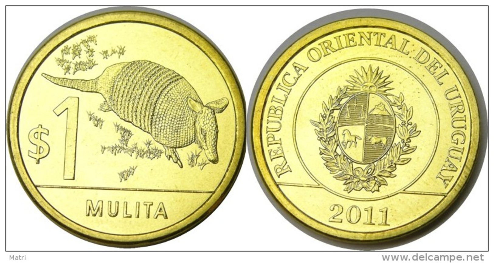 Uruguay 1 Peso 2011 Mulita Unc - Uruguay