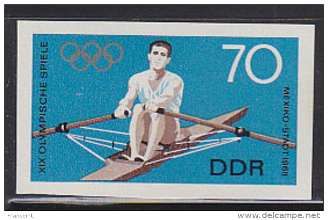 EAST GERMANY (1968) Sculler*.  Imperforate Phase Proof In Final Colors.  Scott No 1046, Yvert No 1105.  Michel Catalog 9 - Sommer 1968: Mexico