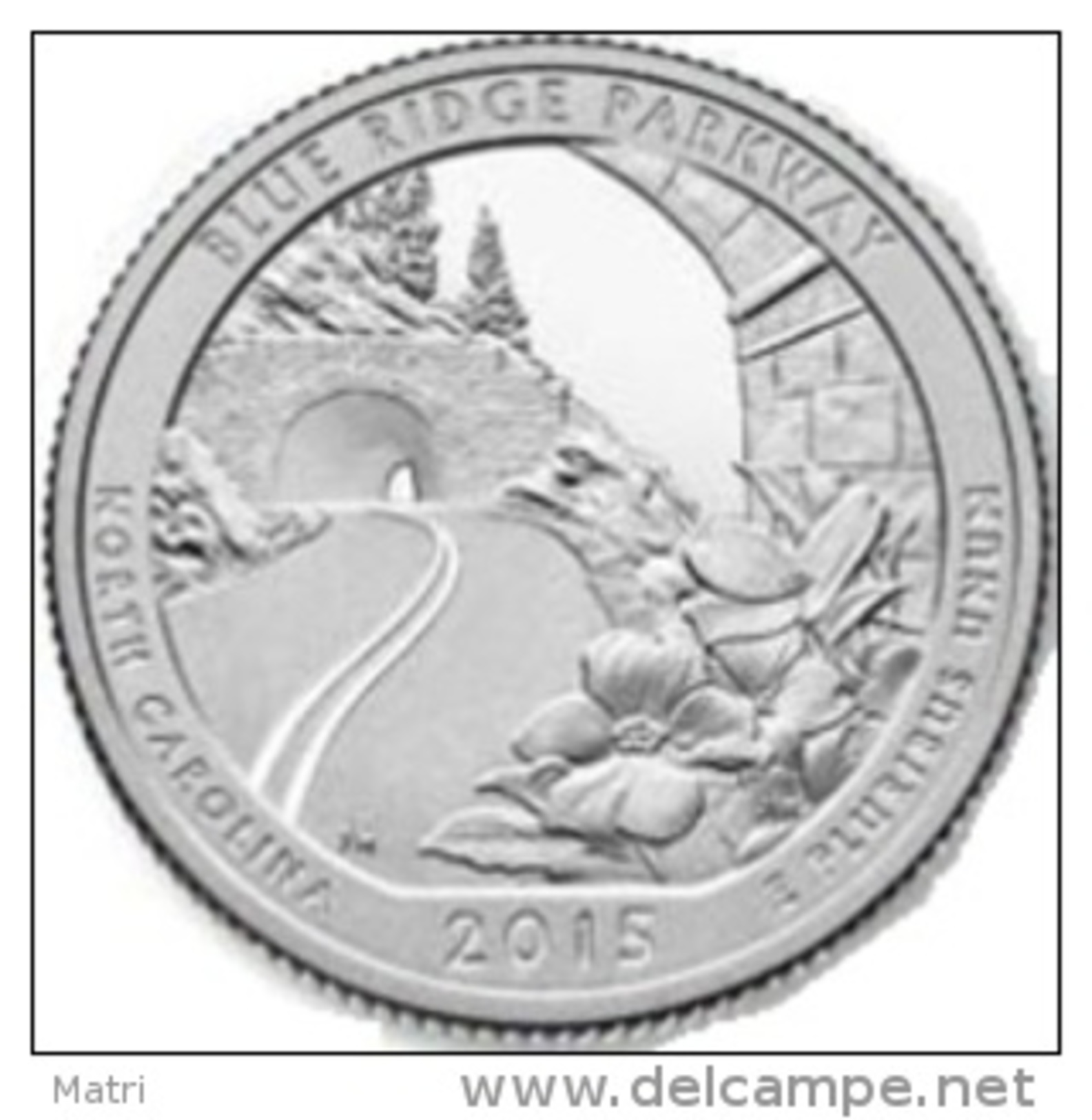 USA 25 Cents 2015 Blue Ridge Parkway UNC P - 2010-...: National Parks