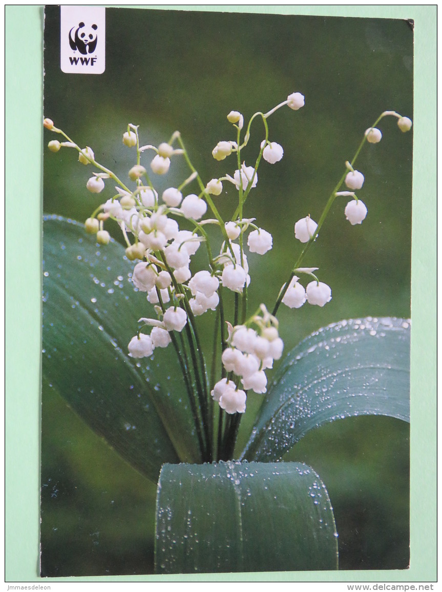 Finland 2001 Postcard ""Lily Of The Valley - WWF Panda Logo"" Helsinki To England - Tango - Brieven En Documenten