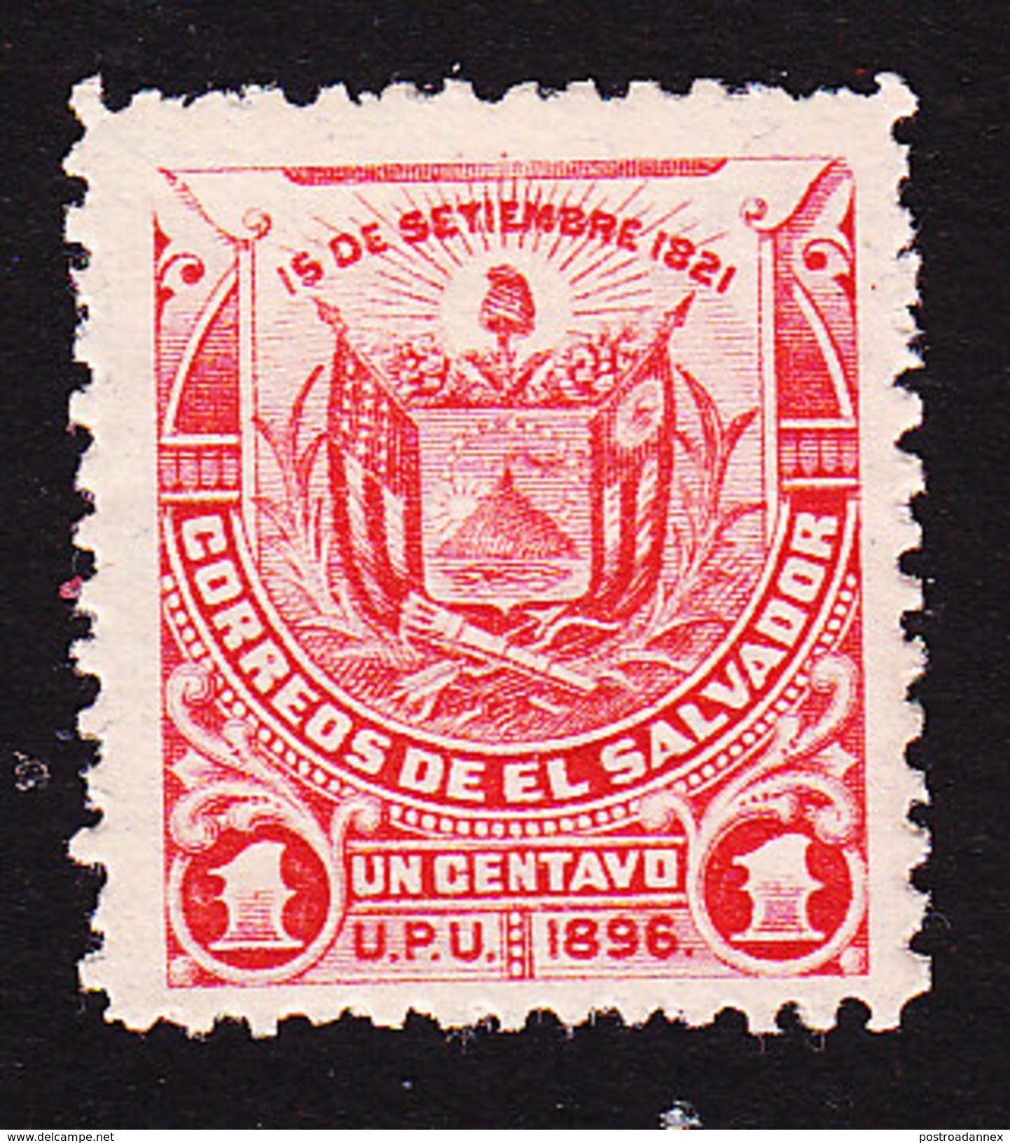 El Salvador, Scott #170A, Mint Hinged, Arms, Issued 1897 - El Salvador