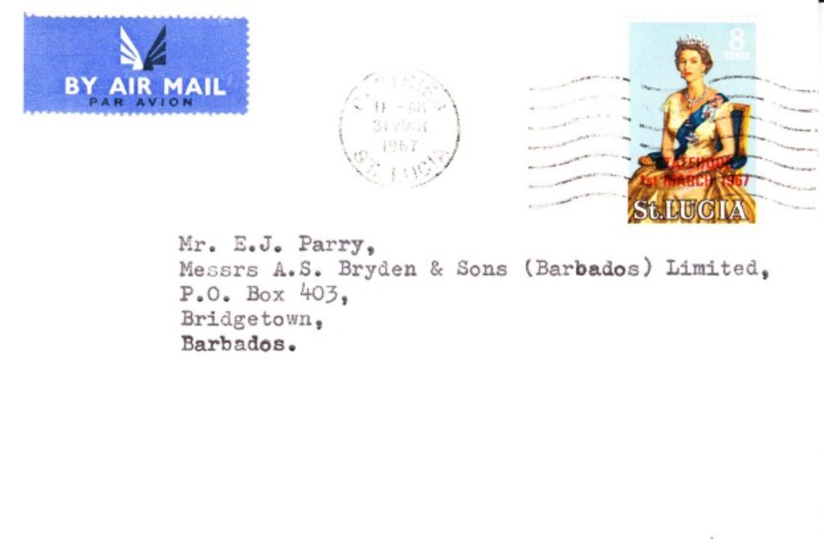 St Lucia Envelope 1967 - St.Lucia (1979-...)